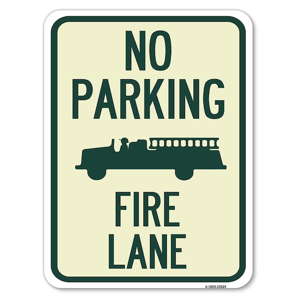 Signmission No Parking Fire Lane W/ Graphic Heavy-Gauge Alum Rust Proof Parking Sign, 18" x 24", A-1824-23624 A-1824-23624 - main